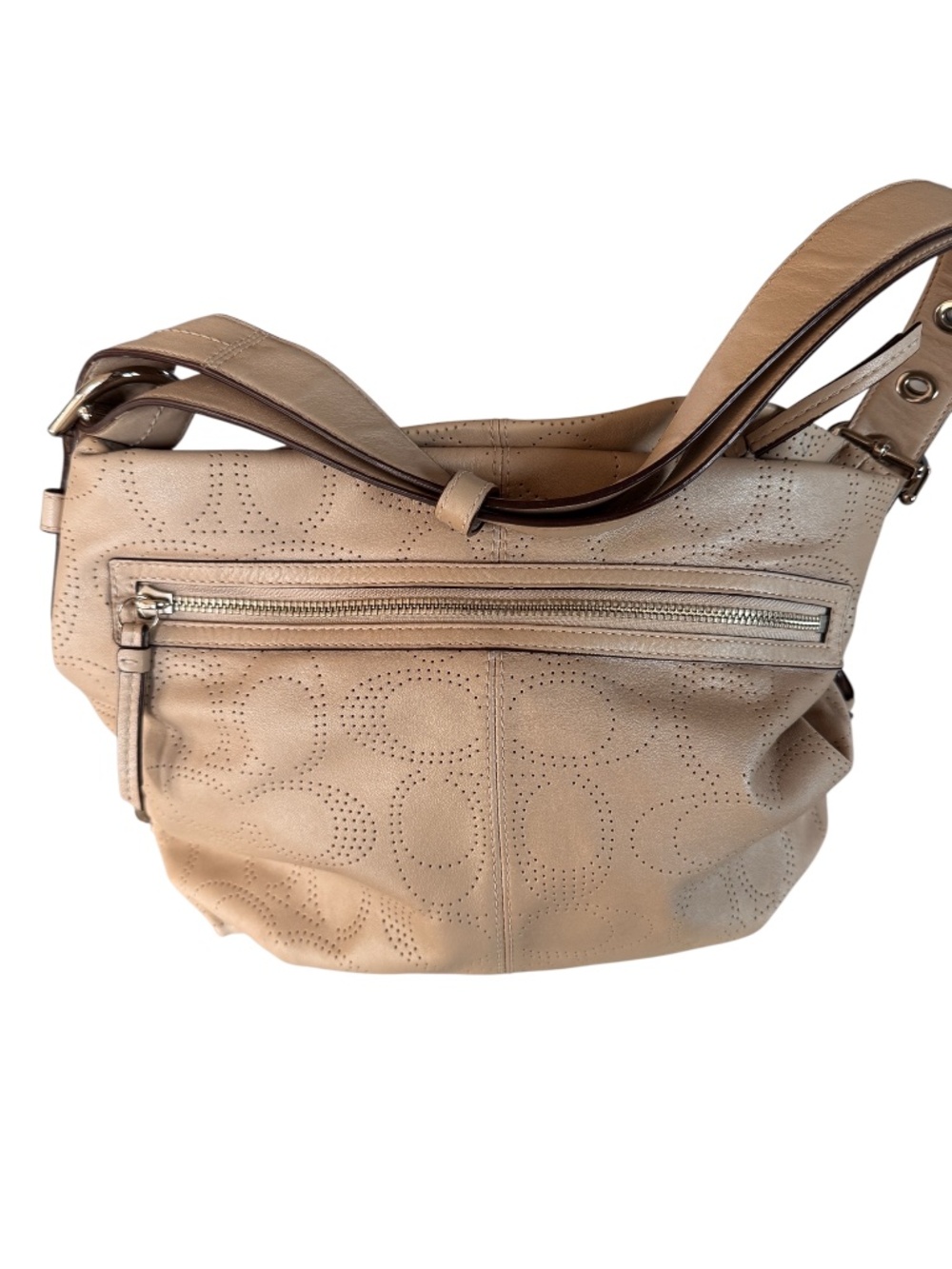 Coach F19407 Blush Perforated Leather Hobo | Quiet Luxury | Soft Leather
